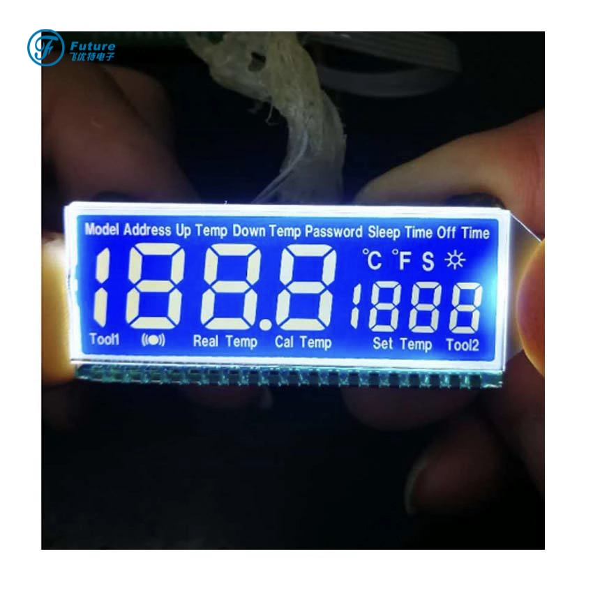 Custom 6 Digits Mono Seven Segment LCD Display Module for Power Meter