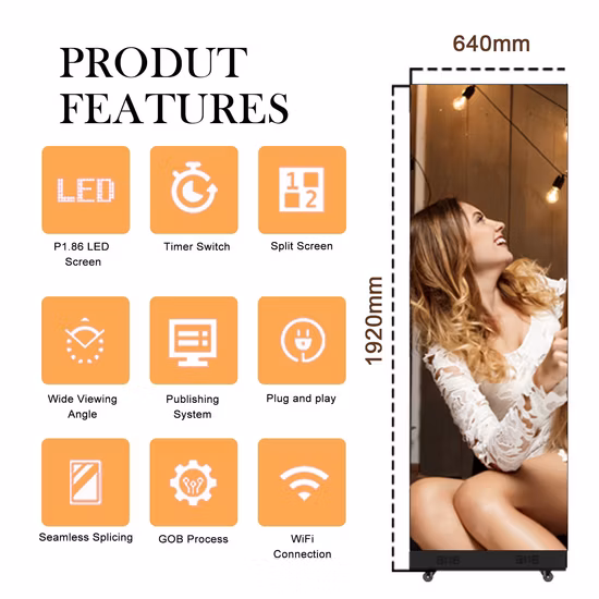 屋内 P2.5 立っている LED の広告ポスター表示 WiFi 4G 制御携帯用 LED パネル スクリーン