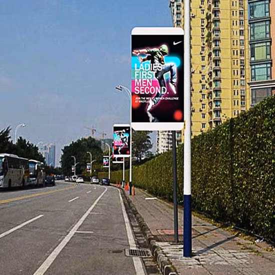 P4 道路広告屋外街路ソーラー信号機ポール LED ディスプレイ